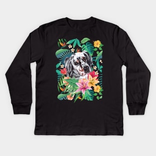 Tropical English Setter Kids Long Sleeve T-Shirt